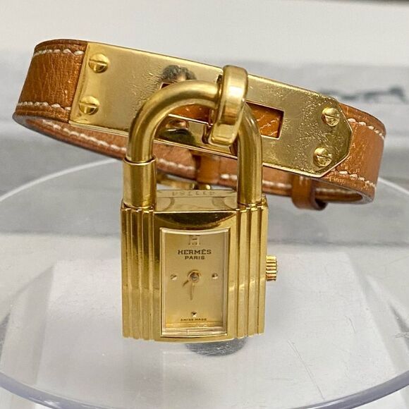 Hermes Accessories - HERMES Kelly Watch Gold Tone Dial Women’s Quartz Watch H02